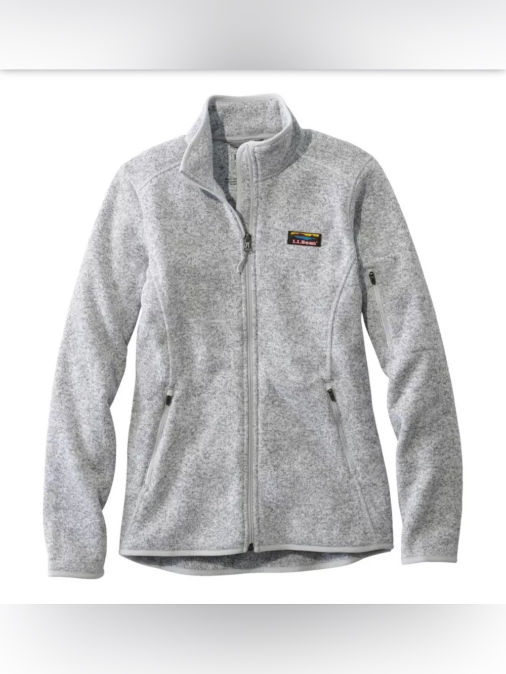 L.L. Bean Women's Sweater Fleece Full Zip jacket Pewter XS Petite gorpcore